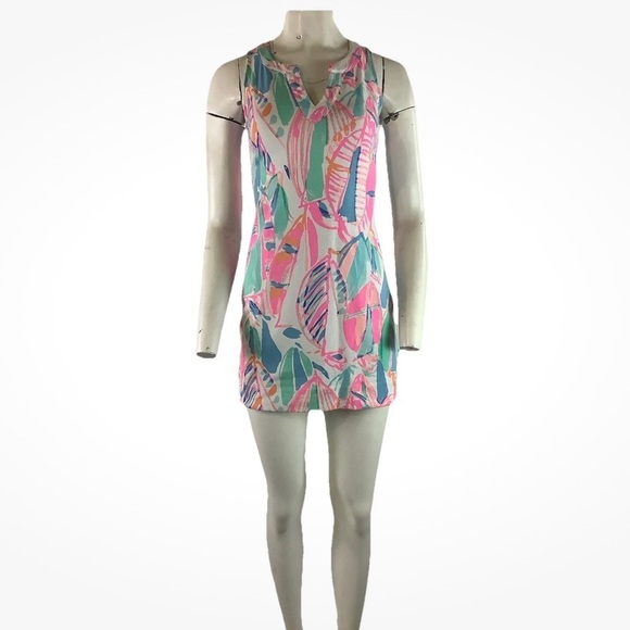 Lilly Pulitzer Dresses & Skirts - Lilly Pulitzer Sz XXS Sheath Jersey Mini Dress Multicolor Cotton Spandex